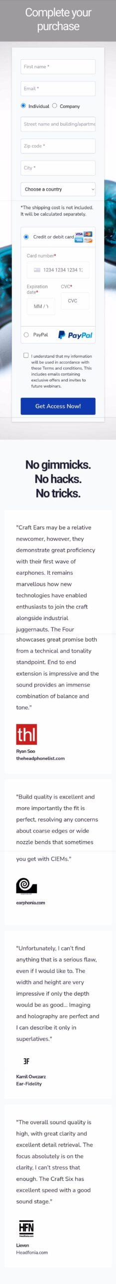 Bronlo Craft Ears landing page long